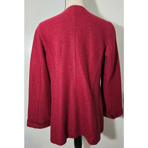 Beyond Threads Felted Alpaca Wool Origami Jacket in Burgundy Deep Red Size M - Picture 3 of 9
